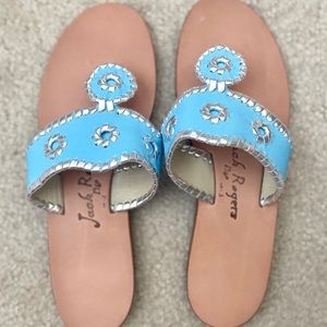 Jack Rogers light blue silver sandals size 8M new